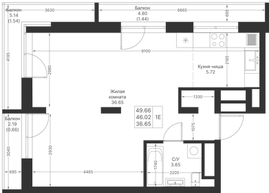 45 м², 1-комнатная квартира 11 990 000 ₽ - изображение 75