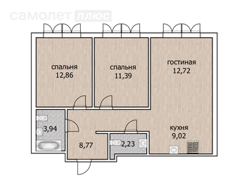 Квартира 59,9 м², 3-комнатная - изображение 1