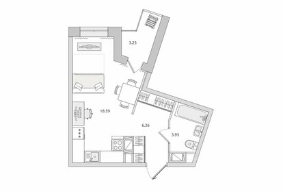 Квартира 32,2 м², студия - изображение 1