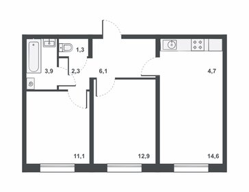 62 м², 3-комнатная квартира 5 100 000 ₽ - изображение 68