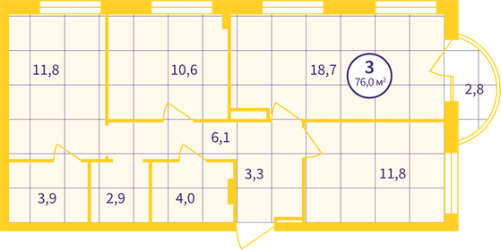 73,7 м², 3-комнатная квартира 8 750 000 ₽ - изображение 43