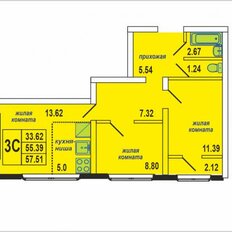 Квартира 58 м², 3-комнатная - изображение 2