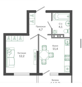 Квартира 30 м², 1-комнатная - изображение 1