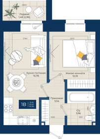 Квартира 35,7 м², 1-комнатная - изображение 1