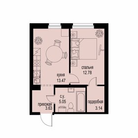 Квартира 38,1 м², 1-комнатная - изображение 1