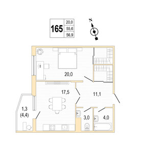 65,4 м², 2-комнатная квартира 15 300 000 ₽ - изображение 104