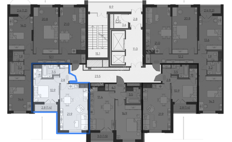 38,5 м², 1-комнатная квартира 10 950 000 ₽ - изображение 94