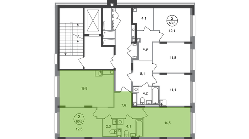 64 м², 2-комнатная квартира 19 900 000 ₽ - изображение 93