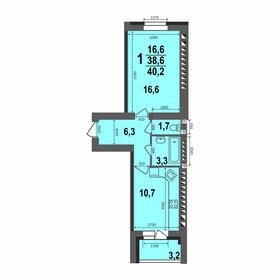 Квартира 40,2 м², 1-комнатная - изображение 1