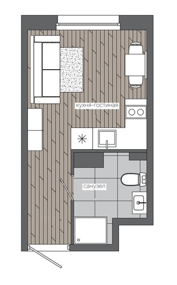 18,2 м², квартира-студия 3 099 000 ₽ - изображение 1