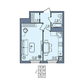 35,6 м², 1-комнатная квартира 2 850 000 ₽ - изображение 66
