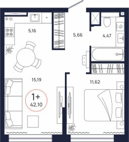 38,5 м², 1-комнатная квартира 5 167 000 ₽ - изображение 82