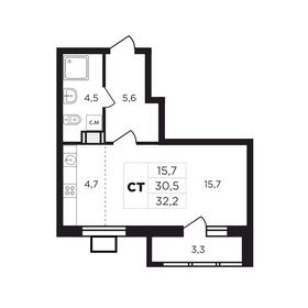 31,3 м², квартира-студия 3 300 000 ₽ - изображение 15