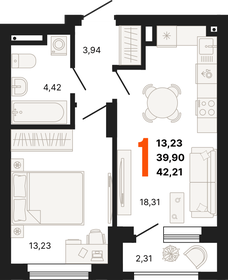 38,6 м², 1-комнатная квартира 6 840 000 ₽ - изображение 100