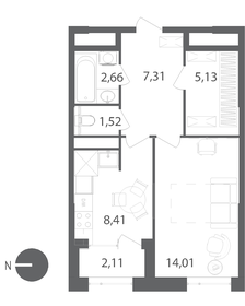 Квартира 40,1 м², 1-комнатная - изображение 1