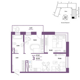 58,1 м², 3-комнатная квартира 6 590 000 ₽ - изображение 39