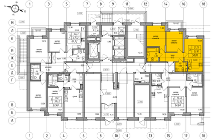 54 м², 2-комнатная квартира 10 400 000 ₽ - изображение 135