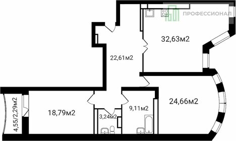 Квартира 112,3 м², 3-комнатная - изображение 1