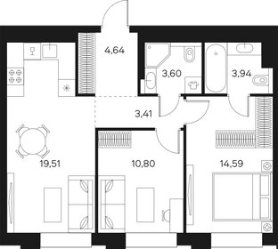 Квартира 60,5 м², 3-комнатная - изображение 1