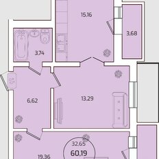 Квартира 58,9 м², 2-комнатная - изображение 1