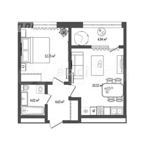 Квартира 53 м², 1-комнатная - изображение 1