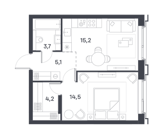 48 м², 1-комнатная квартира 14 500 000 ₽ - изображение 47