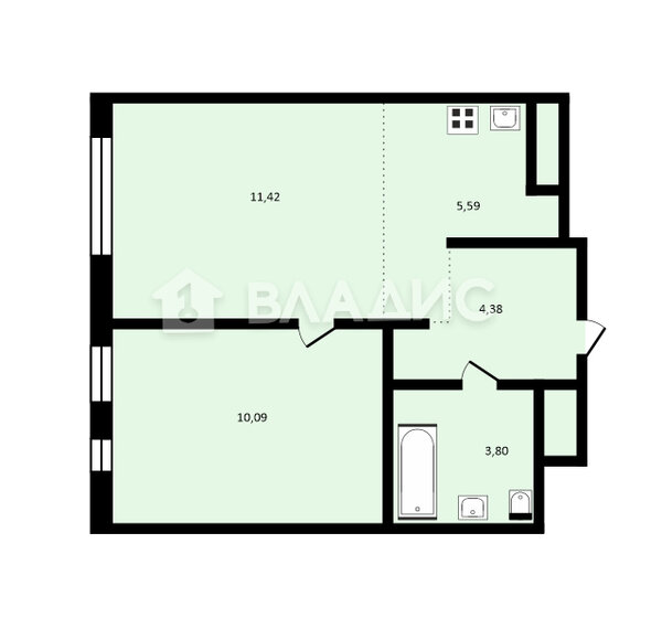 35,3 м², 2-комнатная квартира 6 290 000 ₽ - изображение 15