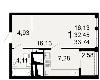 30,1 м², 1-комнатная квартира 3 870 000 ₽ - изображение 12