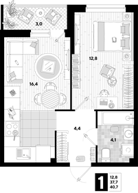 103,8 м², 1-комнатная квартира 12 673 000 ₽ - изображение 84