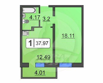 Квартира 36 м², 1-комнатная - изображение 4