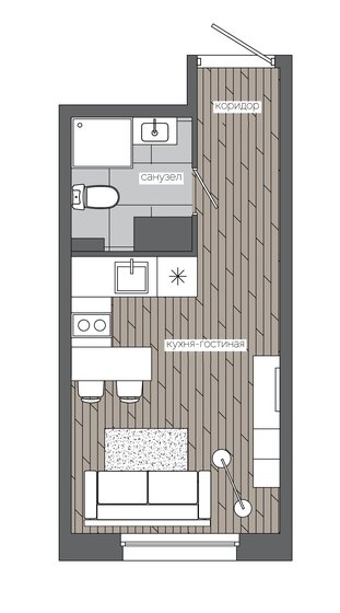20,7 м², квартира-студия 3 509 000 ₽ - изображение 1