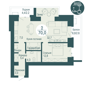 Квартира 70 м², 2-комнатная - изображение 1