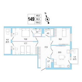 91,2 м², 3-комнатная квартира 26 460 000 ₽ - изображение 64