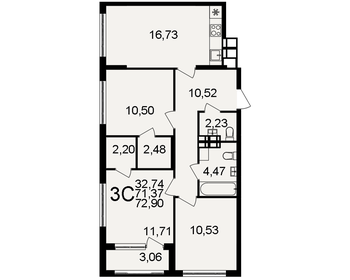 72,9 м², 3-комнатная квартира 7 500 000 ₽ - изображение 24