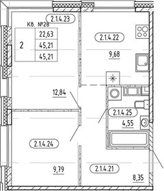 45,8 м², 2-комнатная квартира 7 000 000 ₽ - изображение 79