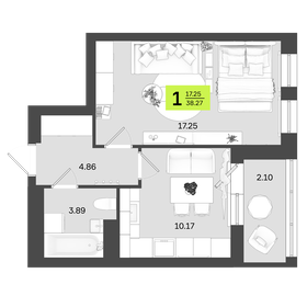 34,9 м², 1-комнатная квартира 3 900 000 ₽ - изображение 96