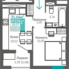 28,8 м², 1-комнатная квартира 6 200 000 ₽ - изображение 57