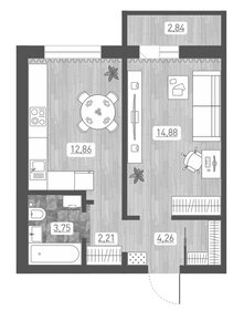 Квартира 39,2 м², 1-комнатная - изображение 1