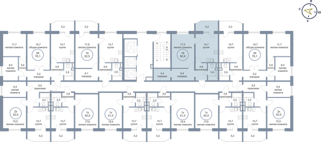 52,5 м², 1-комнатная квартира 5 300 000 ₽ - изображение 63