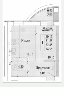 Квартира 34,6 м², 1-комнатная - изображение 1