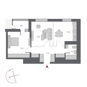 61,5 м², 2-комнатная квартира 13 000 000 ₽ - изображение 52