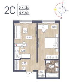 39,8 м², 2-комнатная квартира 4 600 000 ₽ - изображение 10