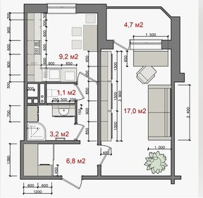 Квартира 43 м², 1-комнатная - изображение 5