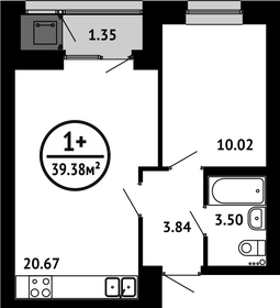 39,4 м², 1-комнатная квартира 5 670 720 ₽ - изображение 28