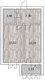 39,3 м², 1-комнатная квартира 3 680 000 ₽ - изображение 21