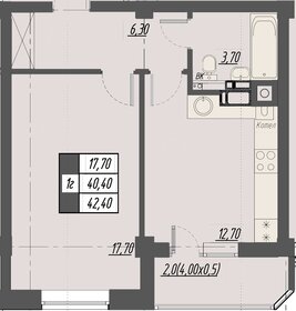 42,4 м², 1-комнатная квартира 6 648 320 ₽ - изображение 5