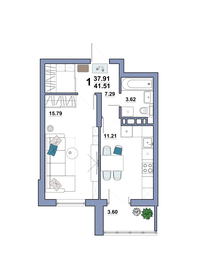 41 м², 1-комнатная квартира 3 900 000 ₽ - изображение 68