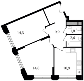 56,9 м², 2-комнатные апартаменты 13 212 180 ₽ - изображение 13