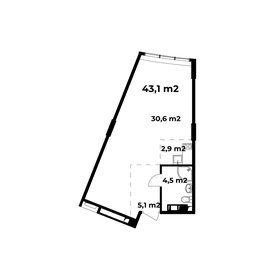 Квартира 43,1 м², 1-комнатные - изображение 1