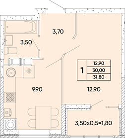 24,5 м², 2-комнатная квартира 2 900 000 ₽ - изображение 75